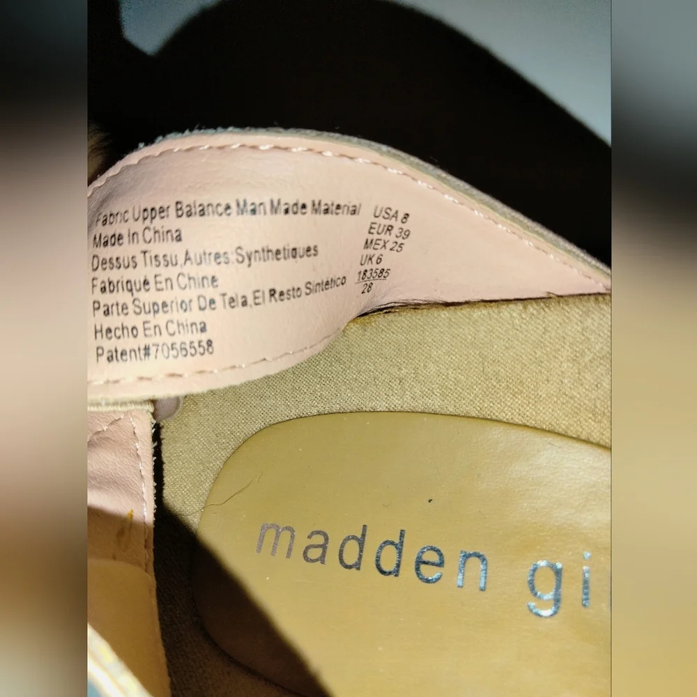 Madden Girl (Size 8) Blush Pink Open Toe Espadrille Platform Strappy Sandals